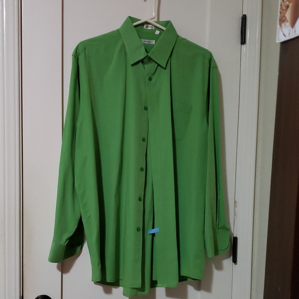 Adolfo Green Dress Shirt Long Sleeve Classic